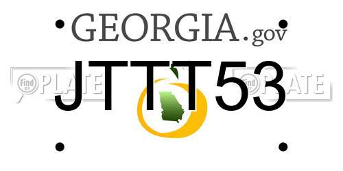 JTTT53 Georgia License Plate