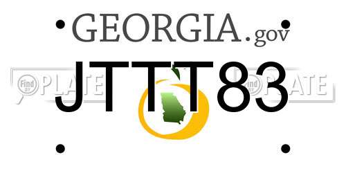 JTTT83 Georgia License Plate