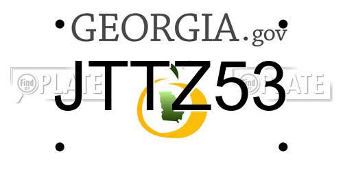 JTTZ53 Georgia License Plate