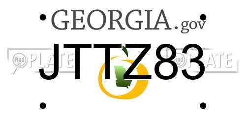 JTTZ83 Georgia License Plate