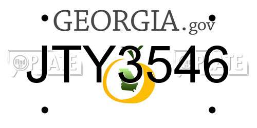 JTY3546 Georgia License Plate