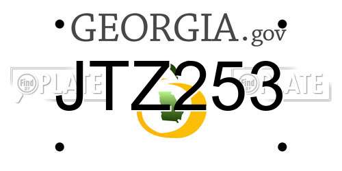 JTZ253 Georgia License Plate
