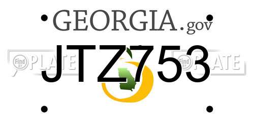 JTZ753 Georgia License Plate