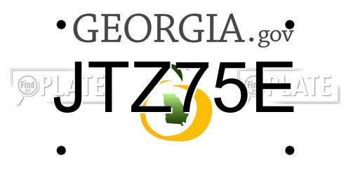 JTZ75E Georgia License Plate