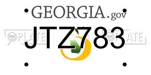JTZ783 Georgia License Plate