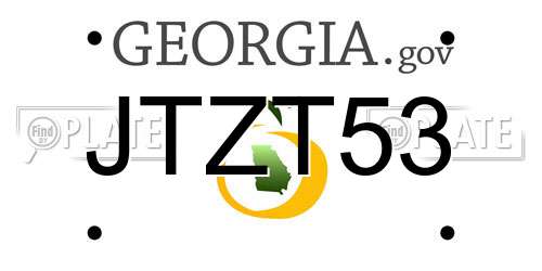 JTZT53 Georgia License Plate