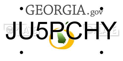 JU5PCHY Georgia License Plate