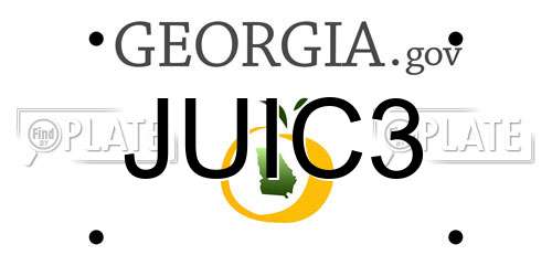 JUIC3 Georgia License Plate