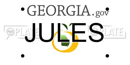 JULES Georgia License Plate