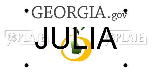 JULIA Georgia License Plate