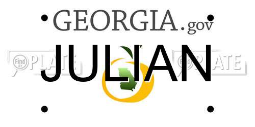 JULIAN Georgia License Plate