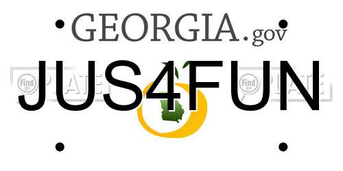 JUS4FUN Georgia License Plate