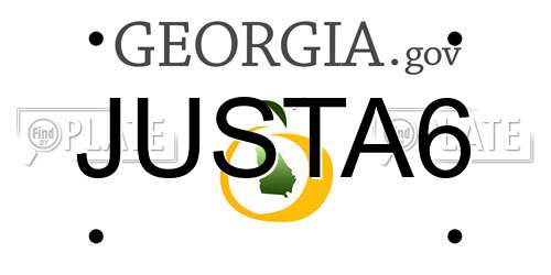 JUSTA6 Georgia License Plate