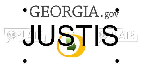 JUSTIS Georgia License Plate