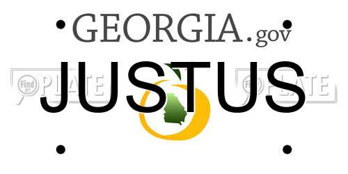 JUSTUS Georgia License Plate
