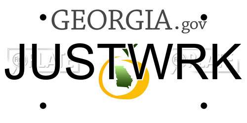 JUSTWRK Georgia License Plate
