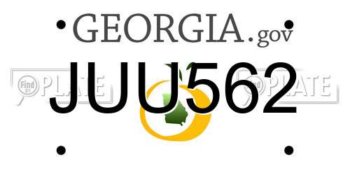 JUU562 Georgia License Plate
