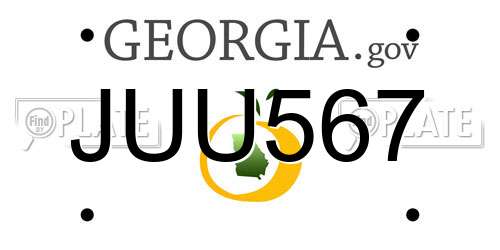 JUU567 Georgia License Plate