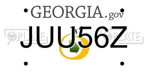 JUU56Z Georgia License Plate
