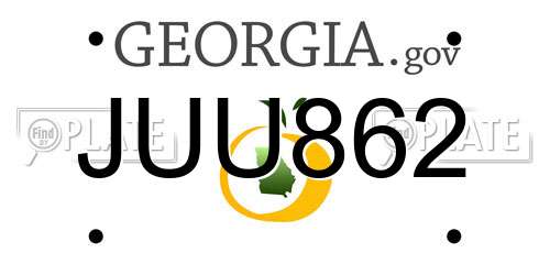JUU862 Georgia License Plate