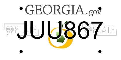 JUU867 Georgia License Plate