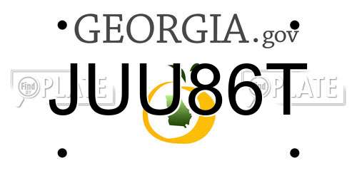 JUU86T Georgia License Plate