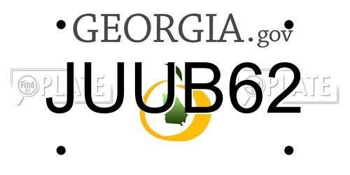 JUUB62 Georgia License Plate