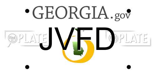 JVFD Georgia License Plate