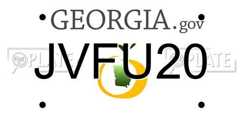 JVFU20 Georgia License Plate