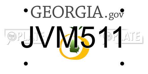 JVM511 Georgia License Plate