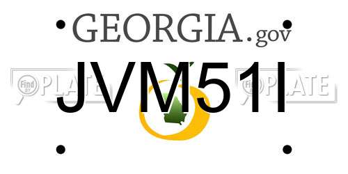 JVM51I Georgia License Plate