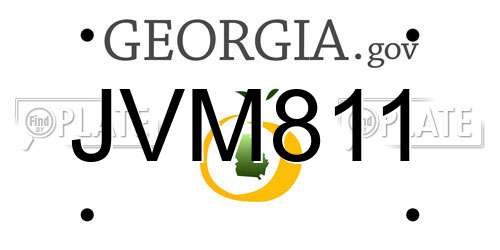 JVM811 Georgia License Plate