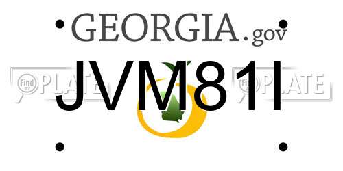 JVM81I Georgia License Plate