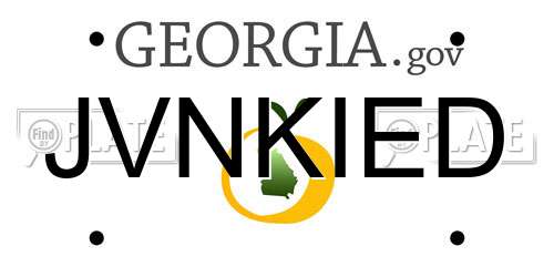 JVNKIED Georgia License Plate