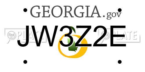 JW3Z2E Georgia License Plate