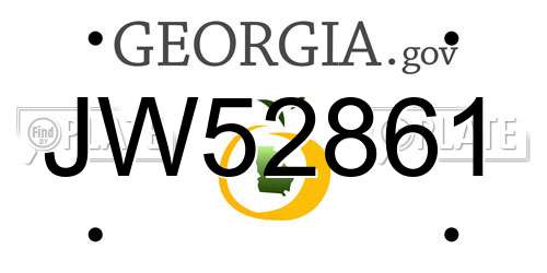 JW52861 Georgia License Plate