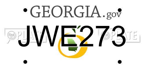JWE273 Georgia License Plate