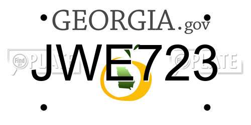 JWE723 Georgia License Plate