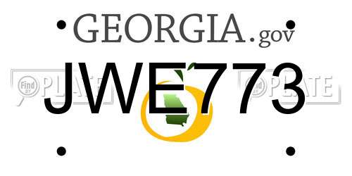 JWE773 Georgia License Plate