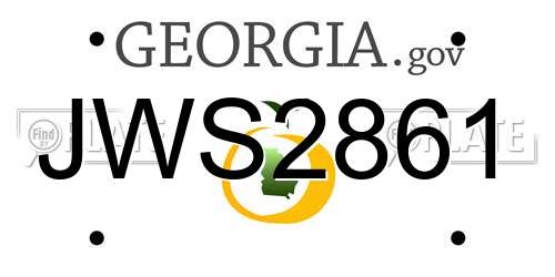 JWS2861 Georgia License Plate