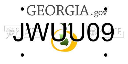 JWUU09 Georgia License Plate