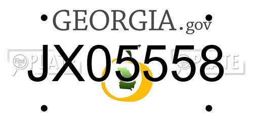 JX05558 Georgia License Plate