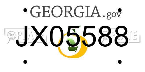 JX05588 Georgia License Plate