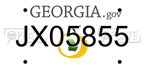 JX05855 Georgia License Plate