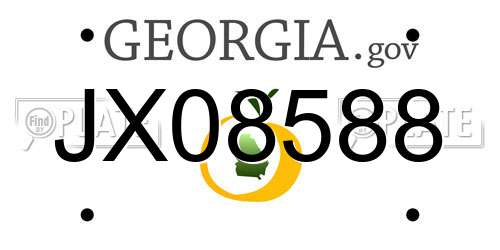 JX08588 Georgia License Plate