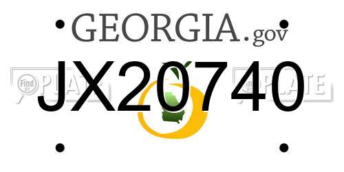 JX20740 Georgia License Plate