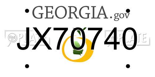 JX70740 Georgia License Plate
