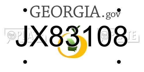 JX83108 Georgia License Plate