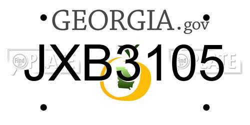 JXB3105 Georgia License Plate