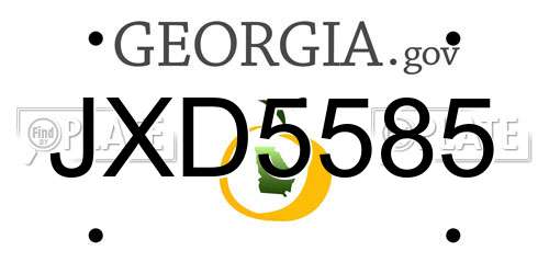 JXD5585 Georgia License Plate